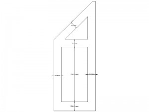 cad drawing angled cupboard door